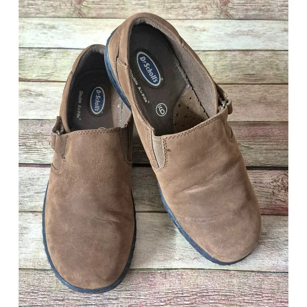 Dr. Scholl's Brown Suede Diana Loafers Double Air-Pillo Women Size 9 Comfort